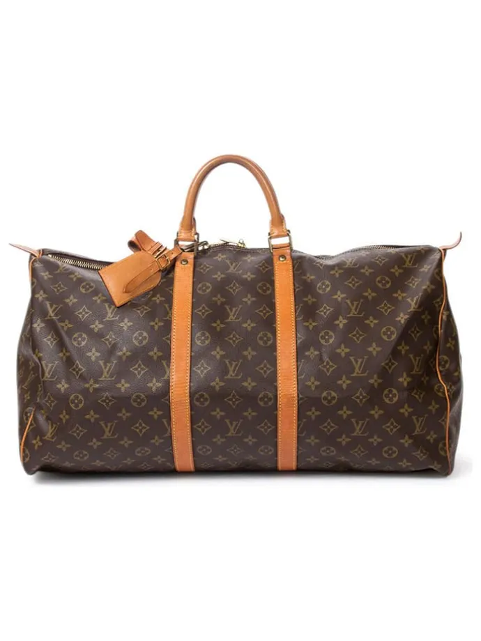 Tweedehands weekendtas "Keepall" bruin - (B)55 x (H)28 x (D)25 cm
