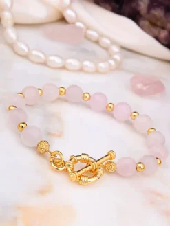 Vergulde armband met edelstenen