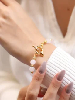 Vergulde armband met edelstenen