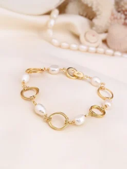 Vergulde armband met parels