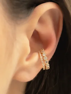 Vergulde earcuffs met edelstenen