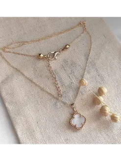 Vergulde ketting met hanger - (L)42 cm