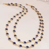 Vergulde ketting met kristallen - (L)50 cm
