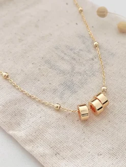 Vergulde ketting met sierelementen - (L)42 cm
