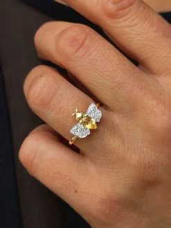 Vergulde ring met diamanten