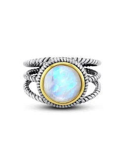Vergulde ring met edelsteen