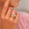 Vergulde ring met parels