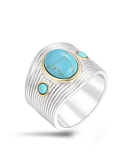 Vergulde ring met siersteen