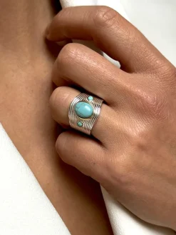Vergulde ring met siersteen