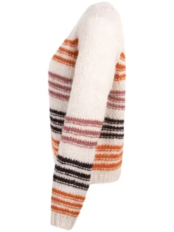 Vest crème/oranje/bruin