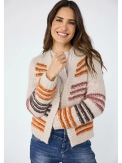 Vest crème/oranje/bruin