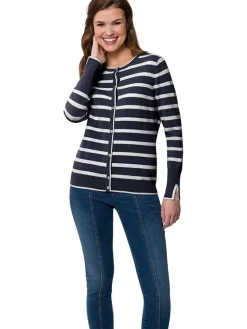 Vest donkerblauw/crème