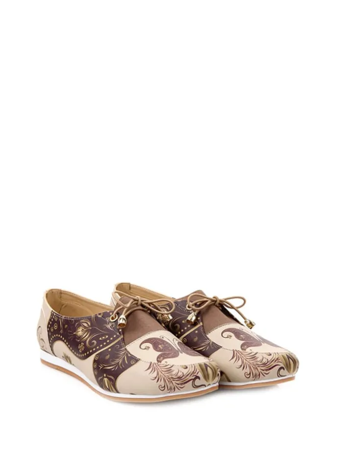 Veterschoenen beige/bruin