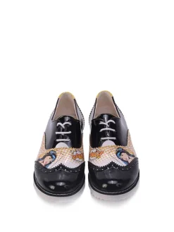 Veterschoenen wit/zwart/meerkleurig