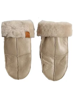 Wanten met lamsvacht "Nappa" beige