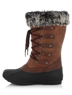 Winterlaarzen "Kelyne" lichtbruin/zwart