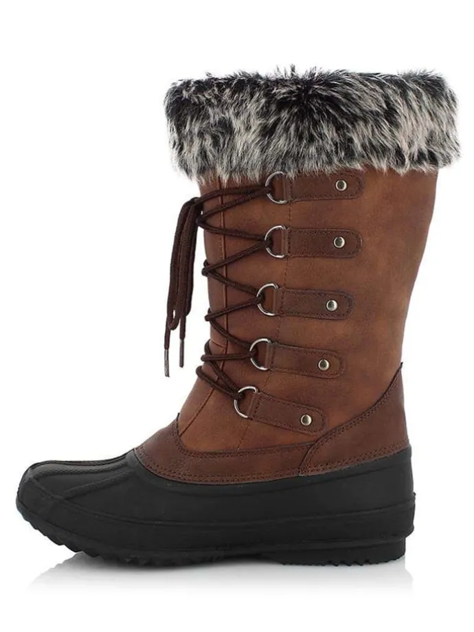 Winterlaarzen "Kelyne" lichtbruin/zwart