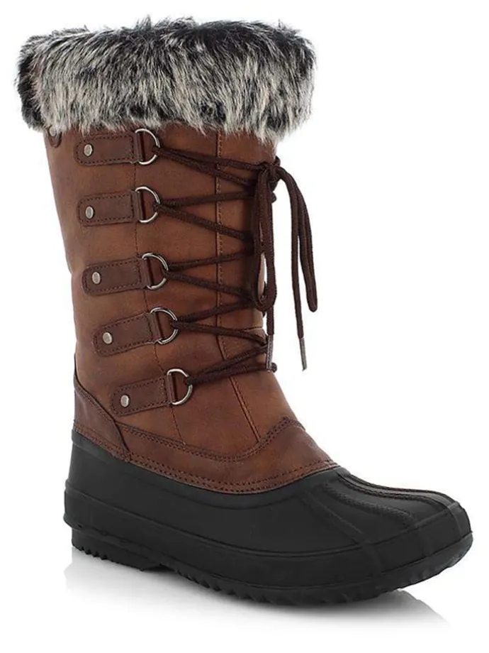 Winterlaarzen "Kelyne" lichtbruin/zwart
