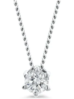 Witgouden ketting met diamanten hanger - (L)45 cm
