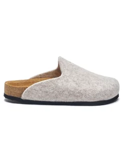 Wollen pantoffels beige