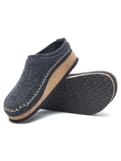 Wollen pantoffels donkergrijs