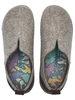 Wollen pantoffels grijs