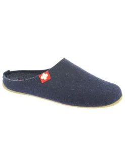 Wollen pantoffels "Rodekruis" donkerblauw