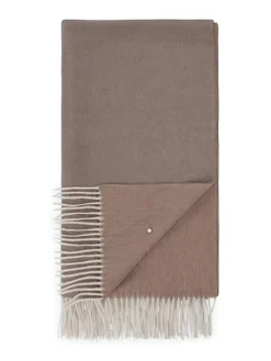 Wollen sjaal "Classic" beige/bruin - (L)250 x (B)65 cm