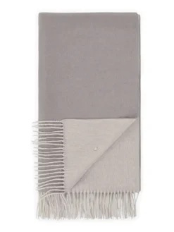 Wollen sjaal "Classic" crème/grijs - (L)250 x (B)65 cm
