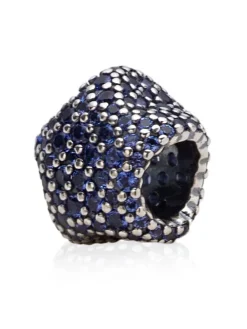 Zilveren bead met kristallen
