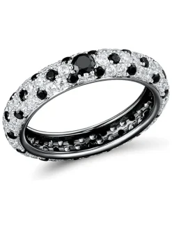 Zilveren ring met edelstenen