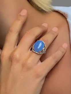 Zilveren ring met edelstenen
