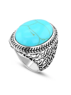 Zilveren ring met siersteen